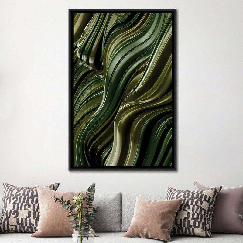 « green wave, vertical » par danny fabrice, reproduction d’impression sur toile tendue, H 26 po x l 18 po x P 1,5 po