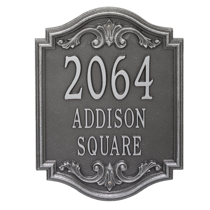 Signature Series 3-Line Wall Address Plaque, Smoke Gray, Gray, Yes