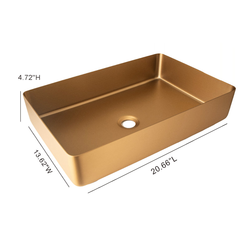 Selected 13.62'' Stainless Steel Square Bathroom Sink, Bronze