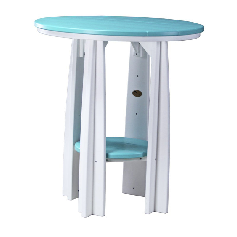 Table ronde 36 po Orchimont, Bleu Aruba, Blanc