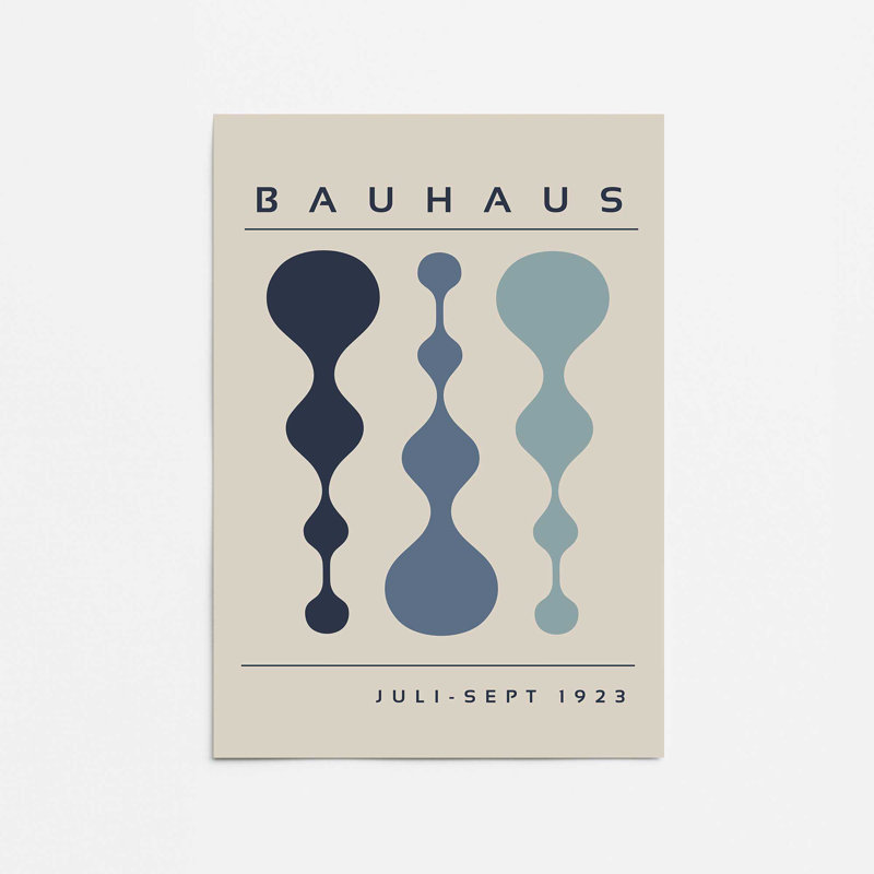 Affiche de minuit rétro Bauhaus, H 24 po x l 18 po x P 0,1 po, Impression sans cadre