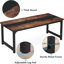 Grand bureau d'ordinateur moderne de 63 po pour bureau à domicile - Table d'écriture robuste avec structure en acier, poste de travail industriel avec bureau spacieux et pieds réglables, brun rustique et noir-903881162
