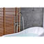 Robinet de baignoire autoportant avec douche à main, base haute stabilité, fixation au sol en nickel brossé à poignée simple, tuyau de 59 po, finition