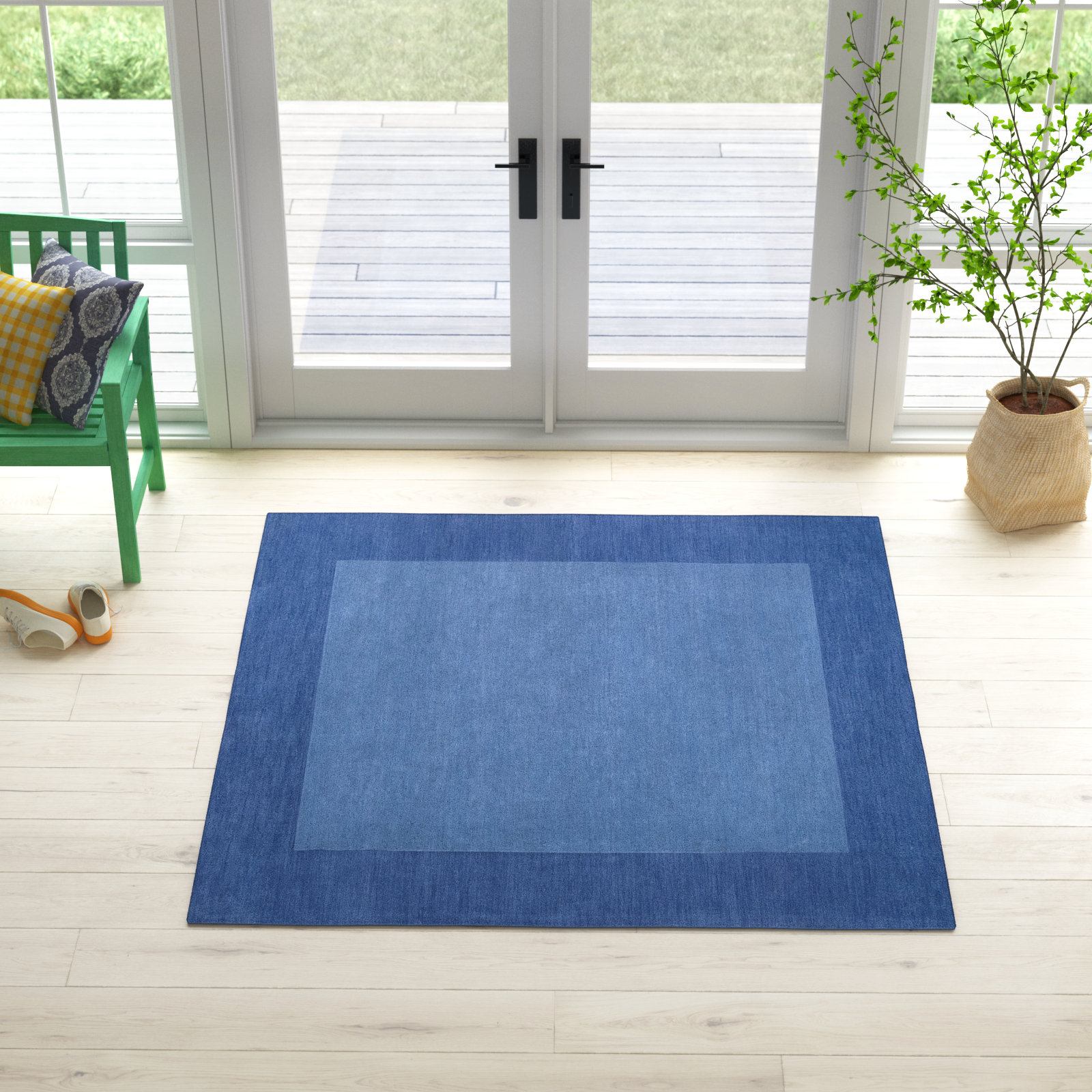 Dolma Hand-Loomed Outdoor Wool Rug, Square 9'9"