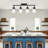 Lighting Track Light, Modern Fixed Rail Lighting With Clear Glass Shade, 4-Light Kitchen Ceiling Light In Black Finished.