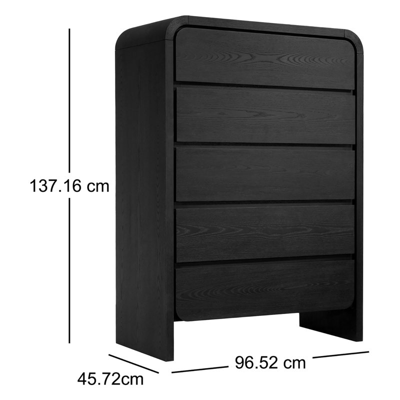 96.52 cm W Chest of 5 Drawers