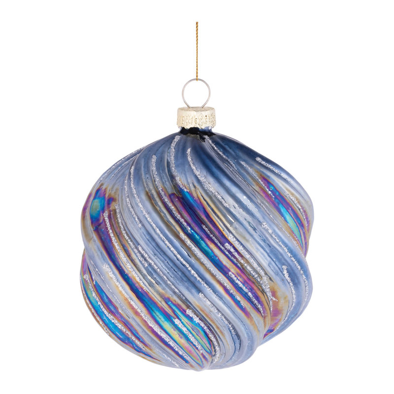 Ornement irisé en verre tourbillonnant