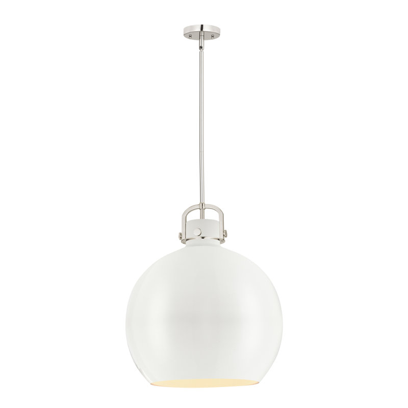 Luminaire suspendu en forme de sphère en métal 1 lumière Amrith, Noir mat, H 11,25 po x l 8 po x P 8 po, Noir mat