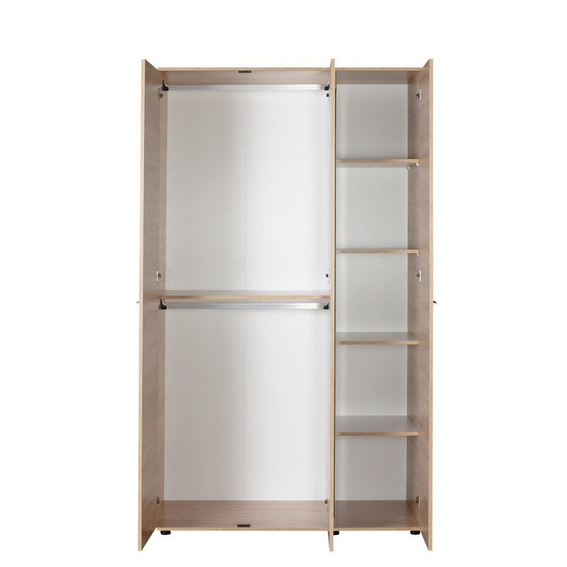 Haeng 3 Door Manufactured Wood Wardrobe