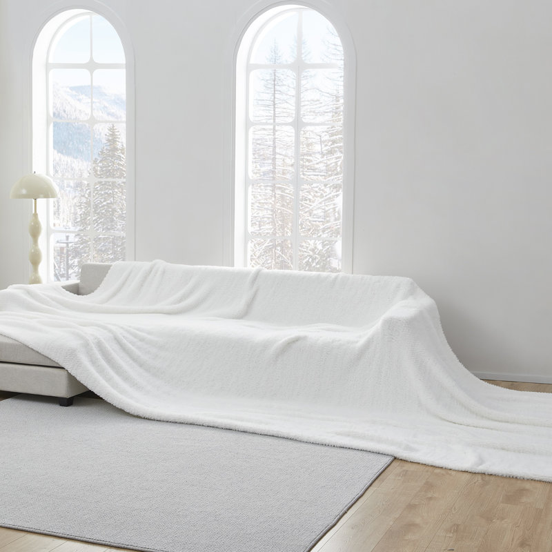 Surdimensionné Coma, L 100 po x L 180 po, Blanc