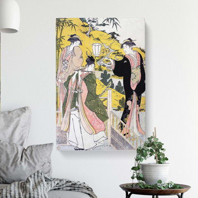 Yoshitsune Serenading Jorurihime by Torii Kiyonaga - Wrapped Canvas
