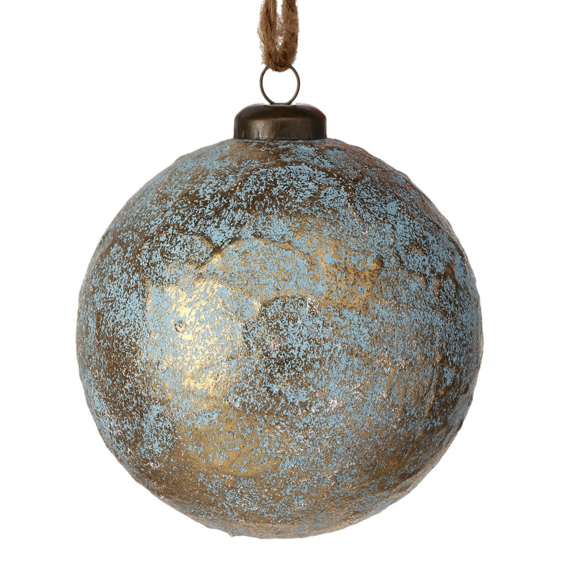 Ornement boule en cuir métallique 4 po, Bronze