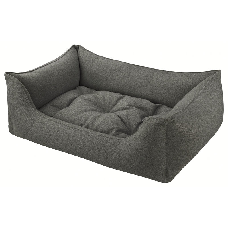 Orthopedic Polyester Pet Bed, Large (90cm W x 60cm D x 30cm H), Dark Gray