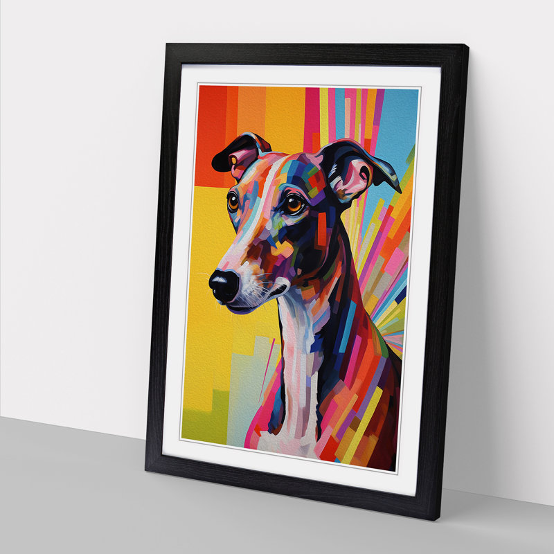 Greyhound Hard Edge Painting - Framed Print