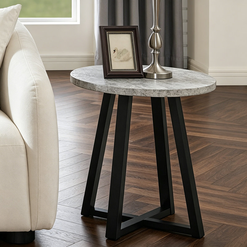 Table de bout ronde Modern Harmony, gris, Gray