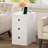 Modern Narrow Nightstand With Charging Station - 3-Drawer Storage-1145376340