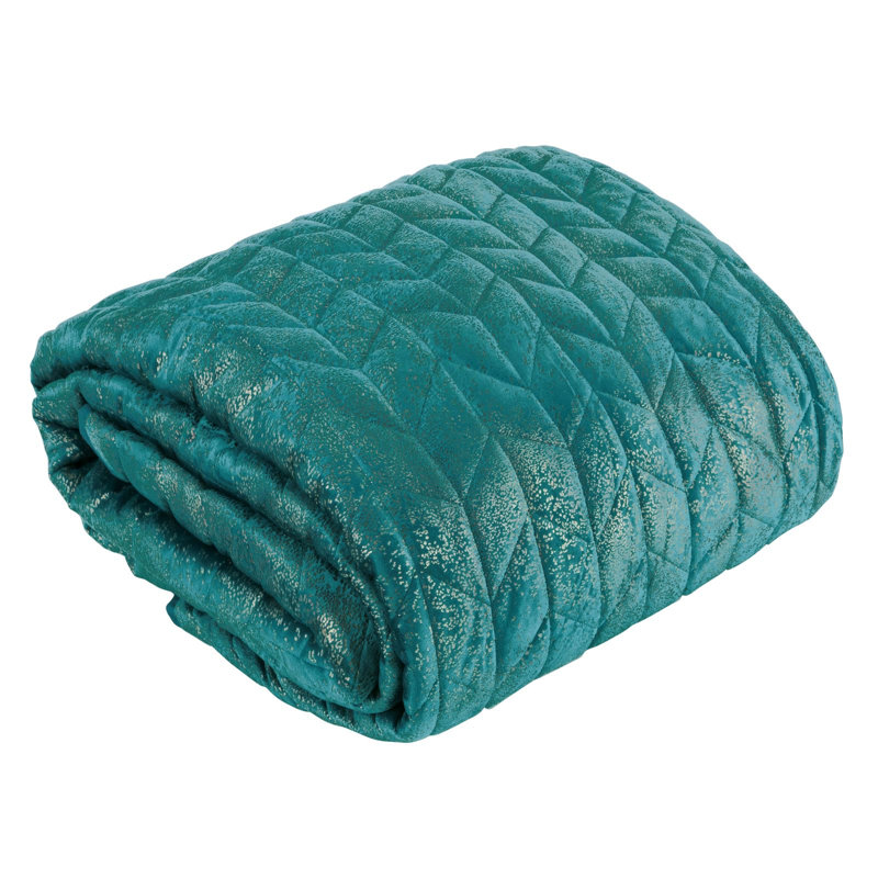 Khanh Striped Bedspread, Turquoise, W170 x L210cm
