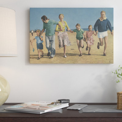 «Happy Family Running», impression sur toile