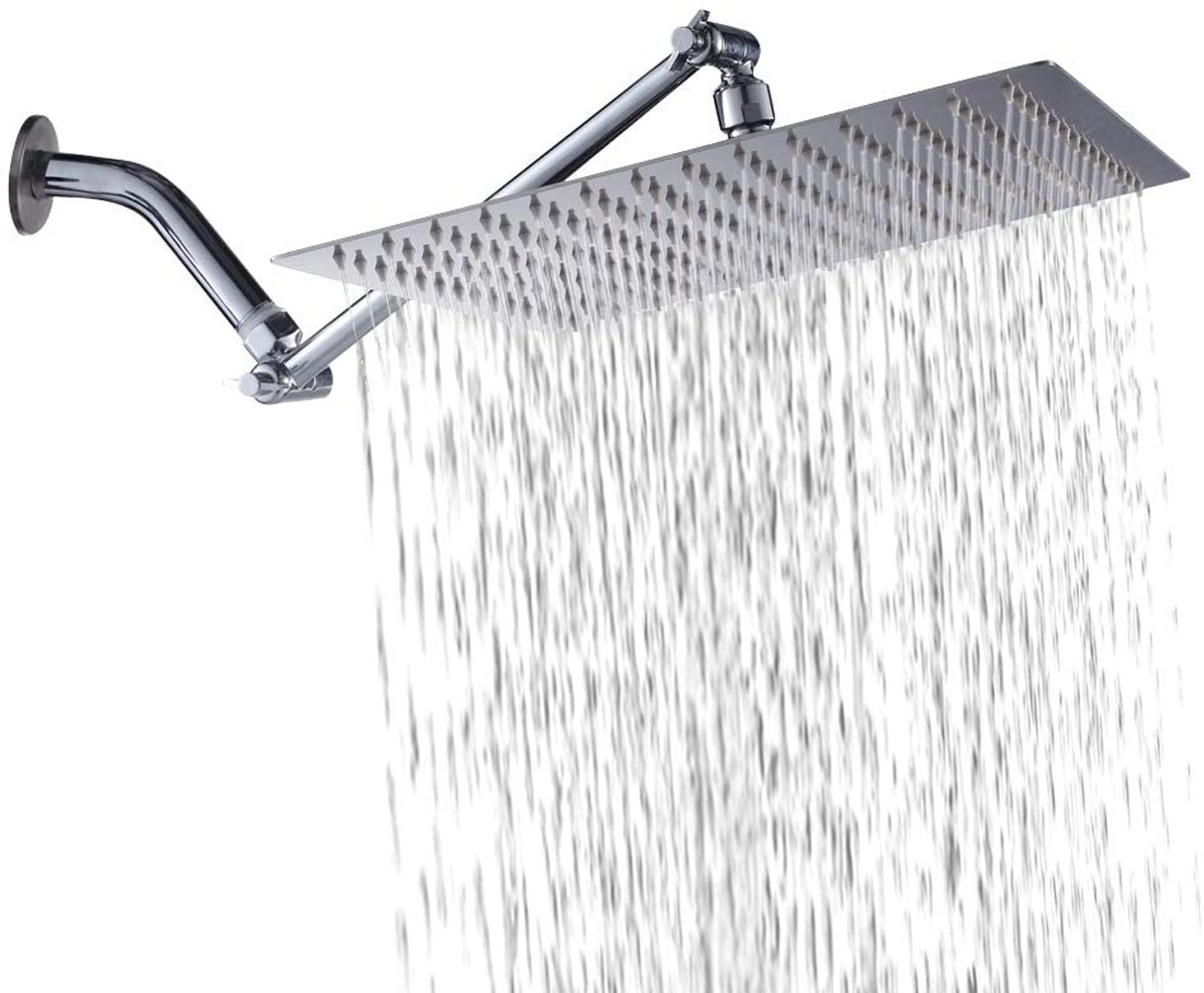 Mocoloo 12 Inch Solid Square Ultra Thin 304 Stainless Steel Rainfall ...