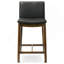 Chaise de comptoir Shannon en cuir végétalien noir-1329601891
