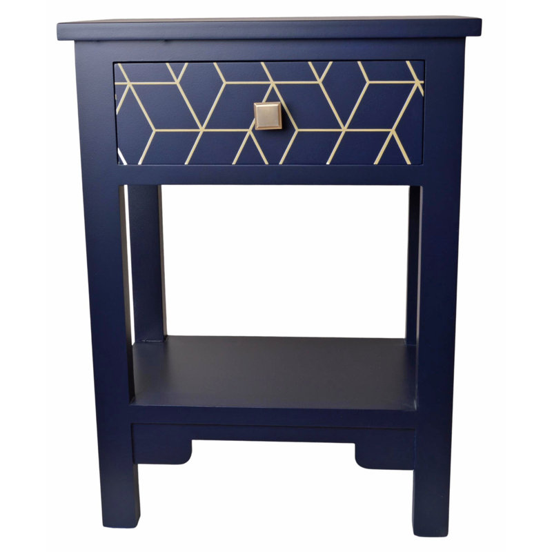Smeltertown 48 cm W Bedside Table, Navy