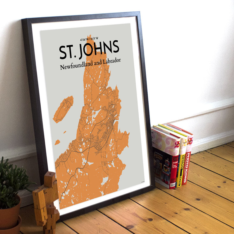 St. Johns City Map - No Frame Print, 43.2cm H x 27.9cm W x 0.1cm D