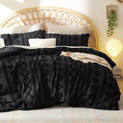 Bedsure Boho Duvet Cover Queen Size, Soft & Comfortable Elegant Design Boho Bedding for Decoration, Machine Washable Comforter Cover for All Seasons