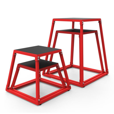 Metal Plyo Box Set – Anti-Slip Jump Box for Home Gym Training, 12” to 30”