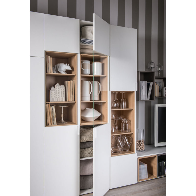 Reba Display Cabinet, White/Oak