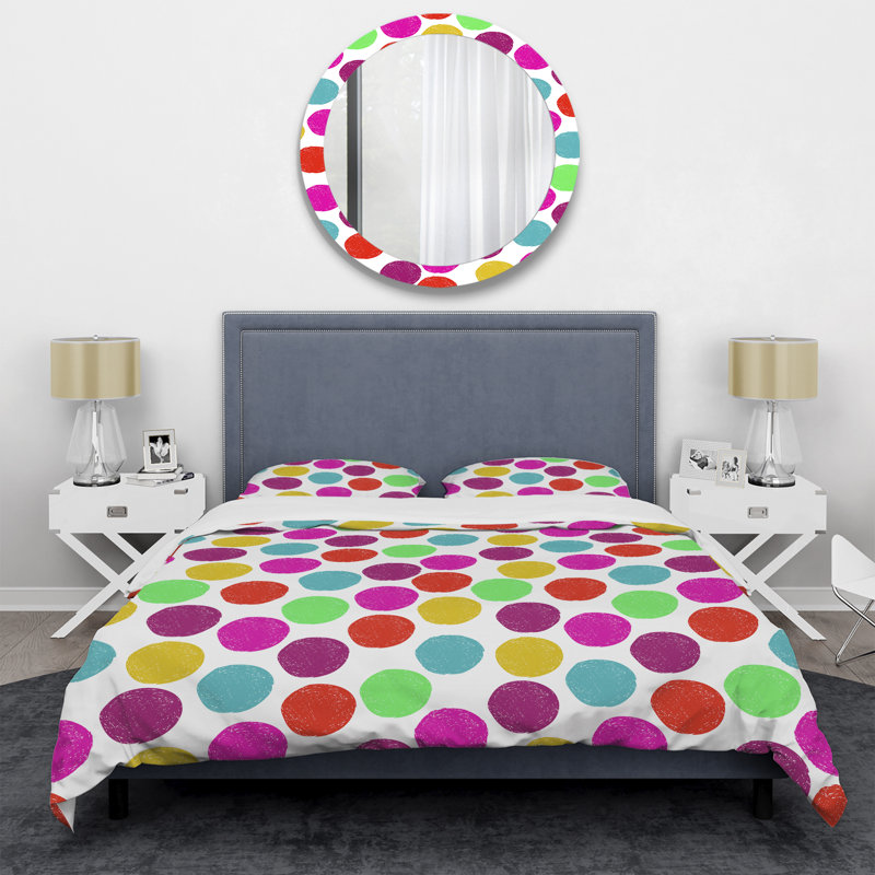 Ensemble de housse de couette en microfibre rouge / rose / vert 2 pièces, Housse de couette pour très grand lit et 2 très
