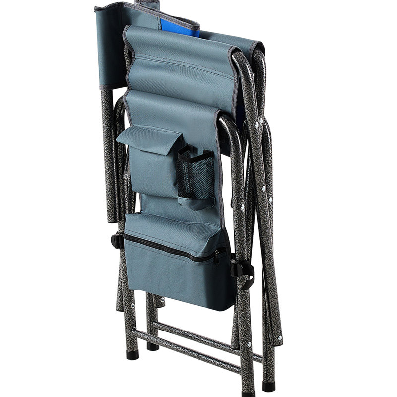 Chaise pliante avec design Space - 2 léger pour l'extérieur, rembourré surdimensionné bleu / gris