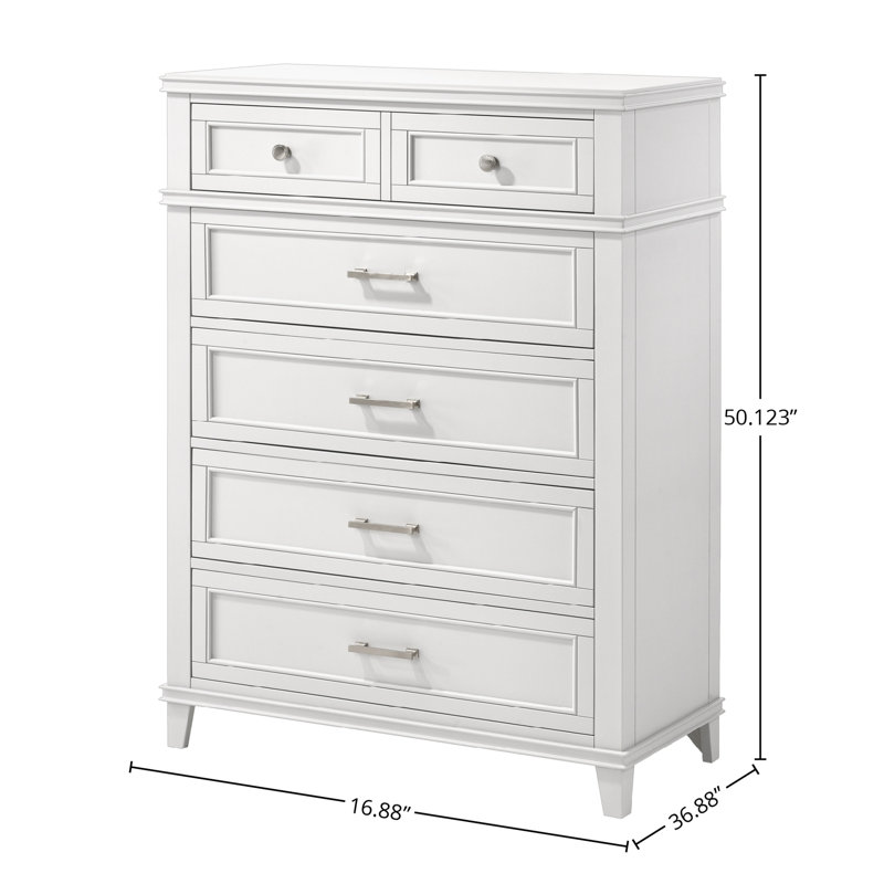 White 5 Drawer Chest, White