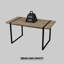 Ensemble de table de salle à manger 5 pièces en bois avec base en métal-1605483875