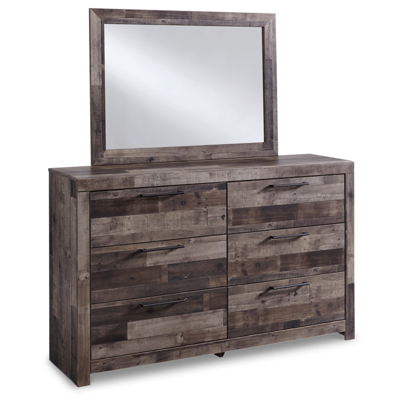 Commode et miroir Derekson, Gris