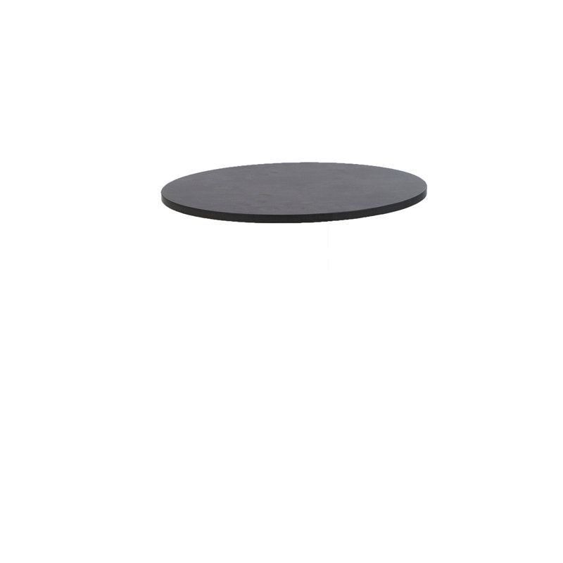 Twist Outdoor Round Teak Coffee Table, Ceramic Fossil Gray, 17.8"