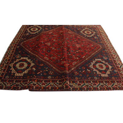 Tapis d’intérieur en laine 6 pi 8 po x 10 pi 1 po à la main one-of-kind-noué la 1980 bourgogne