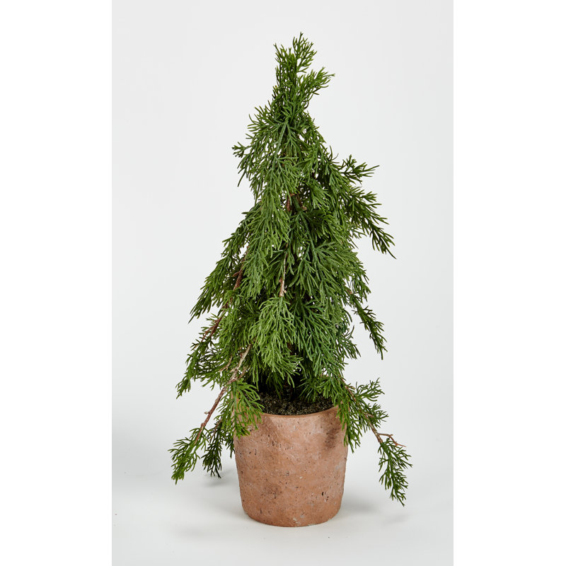 18'' Faux Cedar Plant in Ceramic Pot