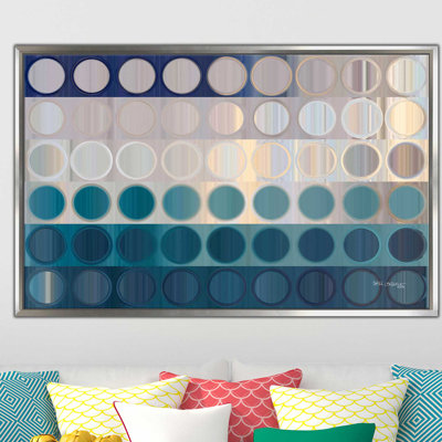Reproduction d’art graphique sur toile, "circles is 51 ocean blues" par mark lawrence