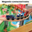 Waterfall Mountain Wooden Train Set & Table With 120 Pieces, 3 Storage Bins