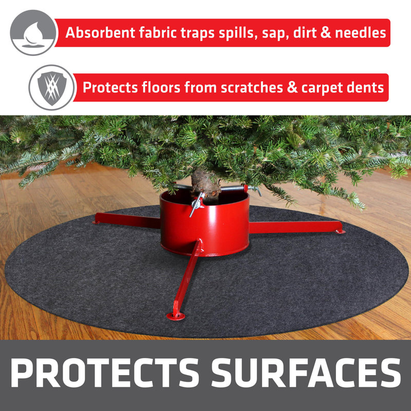 Tapis de protection pour arbre de Noël géant - absorbant / imperméable / lavable à la machine, L 48 po x P 48 po, Gris