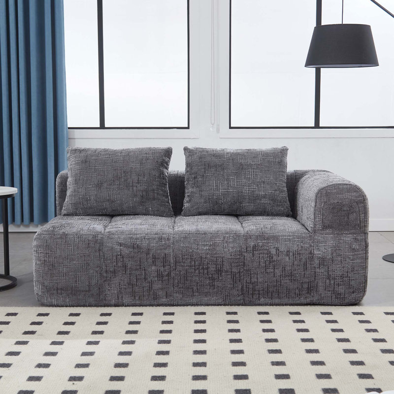 Canapé en chenille, Gris