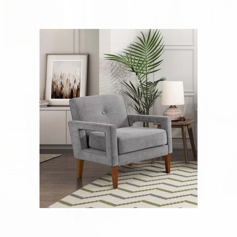 Fauteuil d'appoint, fauteuil club Chenille, Gris