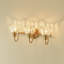 Luminaire pour meuble-lavabo en laiton antique à 3 lumières Kella, verre transparent Lotus, base E26, fixation murale pour salle de bain