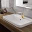 Robinet de lavabo de salle de bain à un trou avec robinets de mélangeur à poignée simple en laiton massif et robinet-63599666