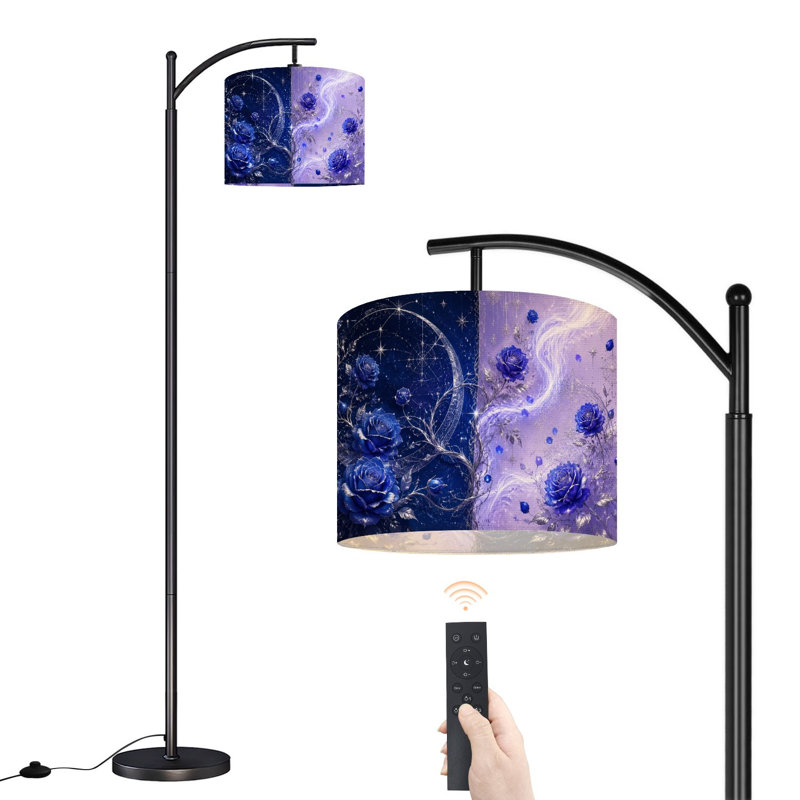  Lampe sur pied Arc Dreamy Blue Roses Cosmic Ethereal Mauve