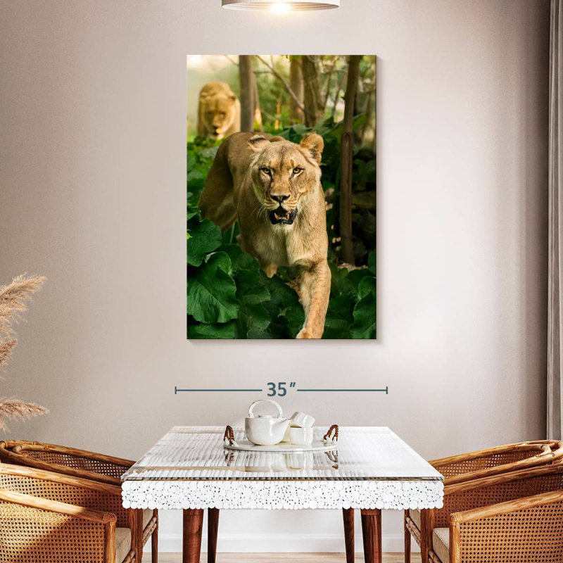 Brampt Hunting Lioness, 48" H x 32" W