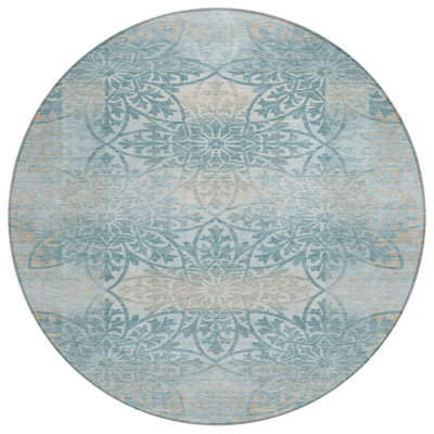 Machine Washable Indoor/Outdoor Chantille ACN2916 Spiral Rug