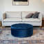 Repose-pieds rond en velours bleu royal Miralena, H 15 po x l 37,25 po x P 37,25 po-1616836031