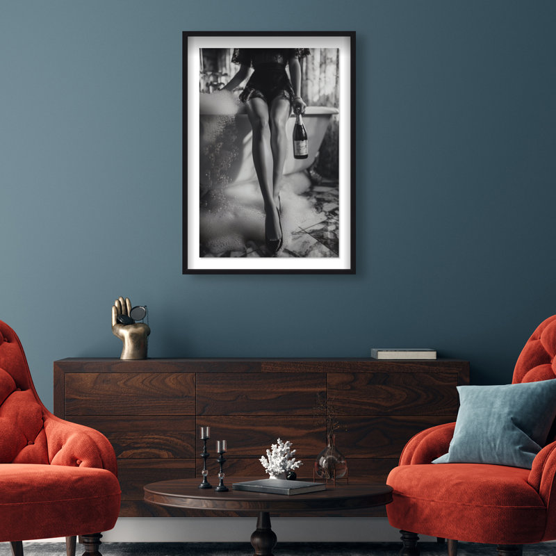 Bubbly Midnight Framed Graphic Art, 16.5"H x 11.5"W, Black Shadowbox