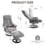 Fauteuil inclinable ergonomique avec repose-pieds, méridienne moderne pivotante à 360 ° avec repose-pieds, tissu chenille, massage par vibration à 5 points, siège chauffant et dossier réglable à 140 ° pour la maison ou le bureau, gris
